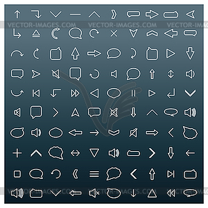 Icons of thin lines,  - vector clipart