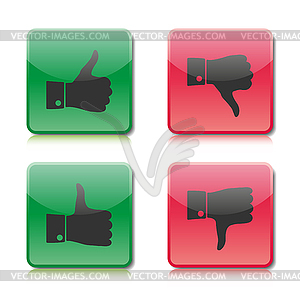 Set of buttons like and dislike, - royalty-free vector image