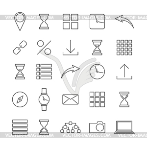 Icons of thin lines,  - vector clip art