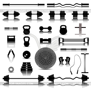 Спортивный инвентарь, - векторное изображение EPS