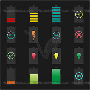 Icons batteries,  - vector image