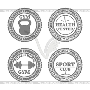 Set of sports emblems in retro style, - vector clip art