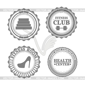 Set of sports emblems in retro style, - vector clipart