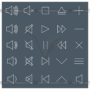 Line media icons, - vector image