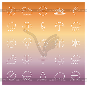 Set of linear weather icons, - vector clip art