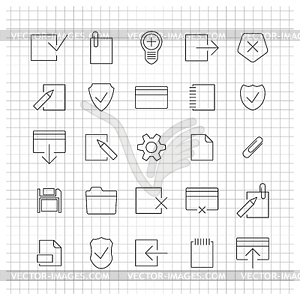 Set of linear universal icons,  - vector image