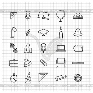 School set of icons,  - vector image