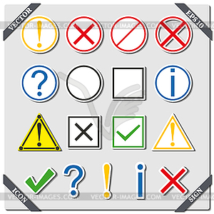 Set of icons and signs,  - vector clipart