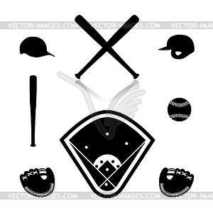 Equipment for baseball,  - vector clipart / vector image