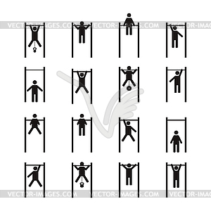 Athlete on horizontal bar, - vector image