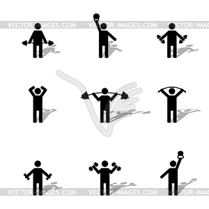 Set athlete silhouettes,  - vector clipart / vector image