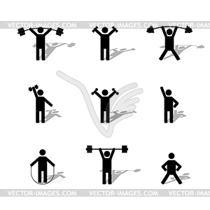 Set athlete silhouettes,  - vector image