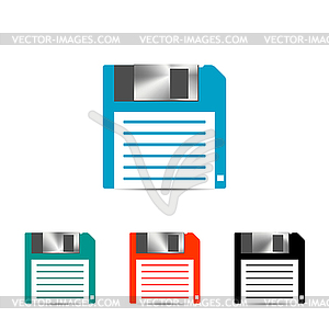 Набор цветной дискеты иконку, - клипарт в векторном виде