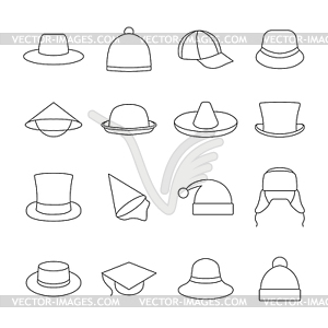 Icons hats,  - vector clip art