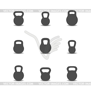 Icons kettlebells,  - vector image