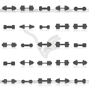 Иконки гантели, - изображение векторного клипарта