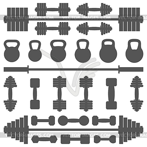 Set of equipment for gym,  - vector clipart