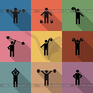 Иконки спортсменов, - изображение векторного клипарта