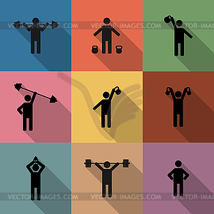 Icons athletes, - vector clipart