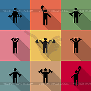 Icons athletes,  - vector clip art