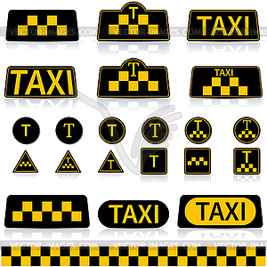 Set sign taxi ,  - vector clipart
