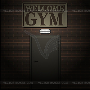 Entrance to gym - vector image