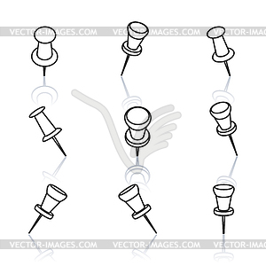 Set of pushpins,  - vector clipart