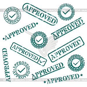 Set of stamps approved,  - vector image