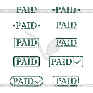 Set of stamps is paid,  - vector clip art