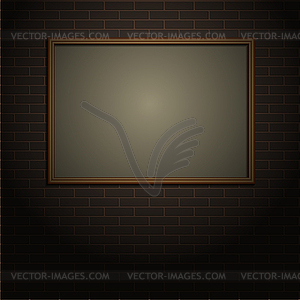 Brick wall with frame, - vector image