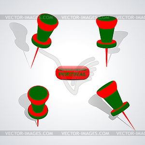 Set of pushpins,  - vector clipart