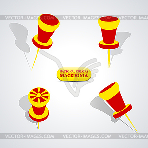 Set of pushpins, - vector image