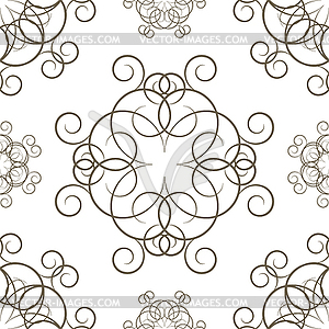 Seamless background with ornaments, - vector clipart / vector image