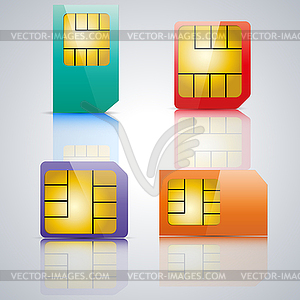 Set SIM card,  - vector image