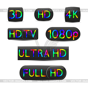 High definition signs, - vector image