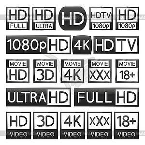 High definition signs, - vector image