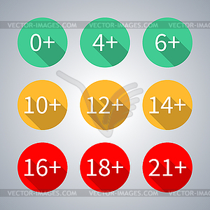 Icons age limit,  - vector clipart