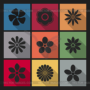 Icons flowers,  - vector clipart