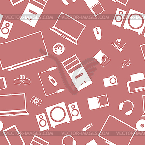 Seamless background of digital devices,  - vector clipart