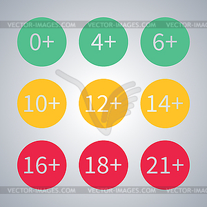 Icons age limit,  - vector image