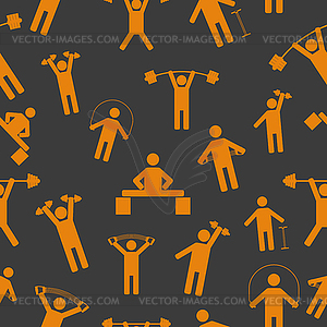 Seamless background with athletes,  - vector clipart