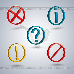 Set of information symbols,  - vector image