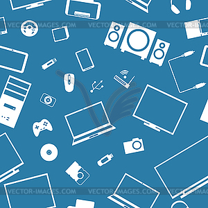 Seamless background of digital devices, - vector image