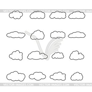 Set of icons of clouds,  - vector clipart / vector image