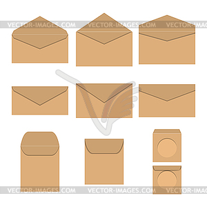 Набор бумажных конвертов, - векторный клипарт EPS