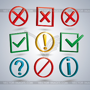 Set of information symbols,  - color vector clipart