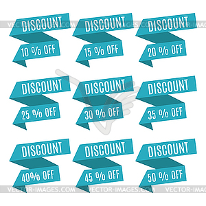 Set of discount labels, - royalty-free vector image