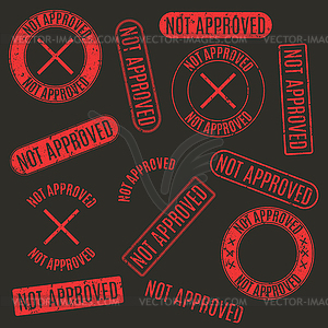 Set of stamps not approved,  - vector image