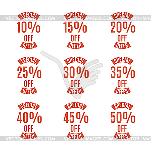 Set of discount labels,  - vector clipart