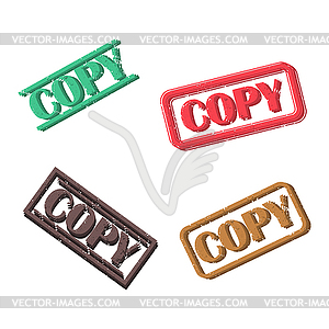 Set of rectangular stamps copy, - vector clip art